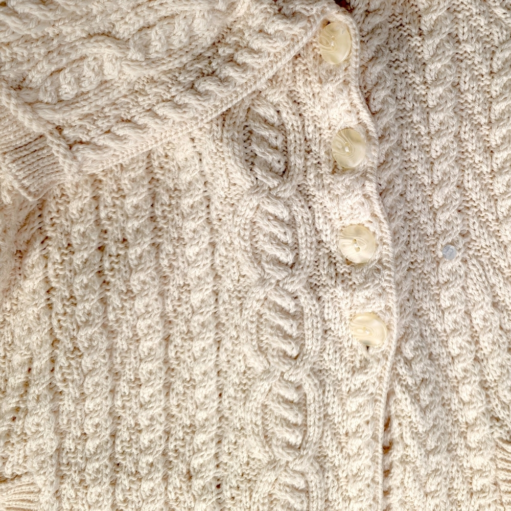 Inis Crafts Chunky Cream Wool  Longline Cardigan size - Picture 8 of 15